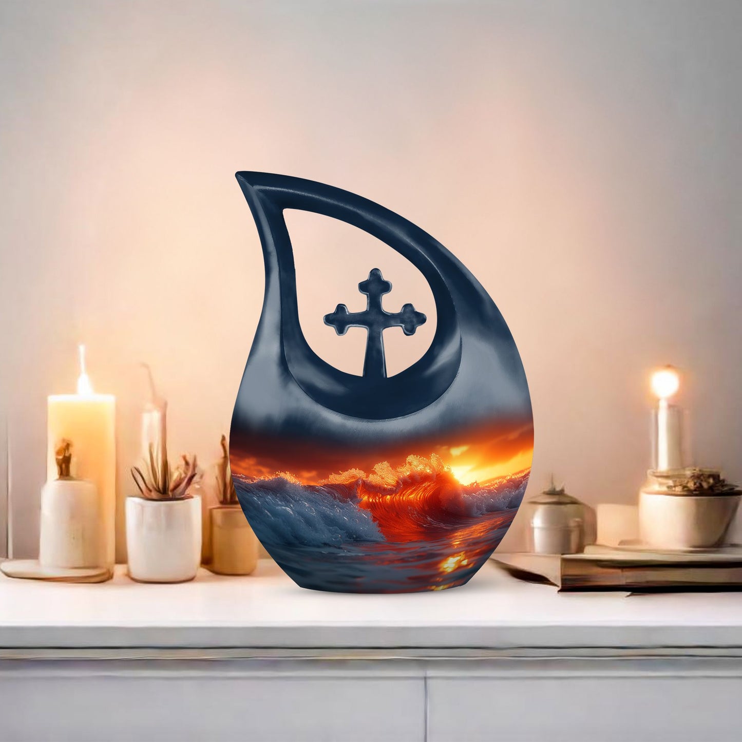 10 Inch Ocean Waves Urn