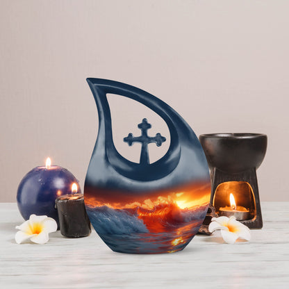 10 Inch Ocean Waves Urn