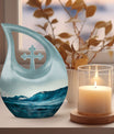 Cross Drop Ocean Waves Urn
