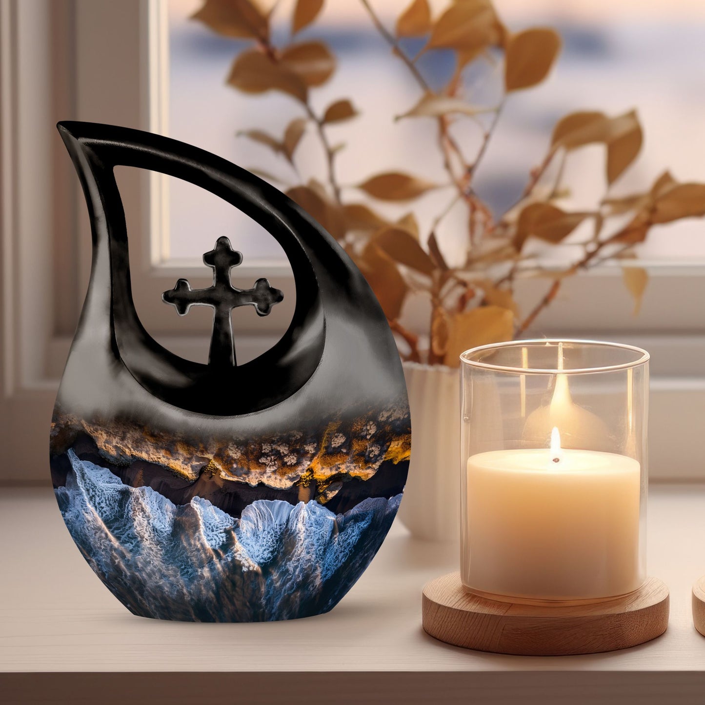 10-inch Ocean Waves Keepsake Urn
