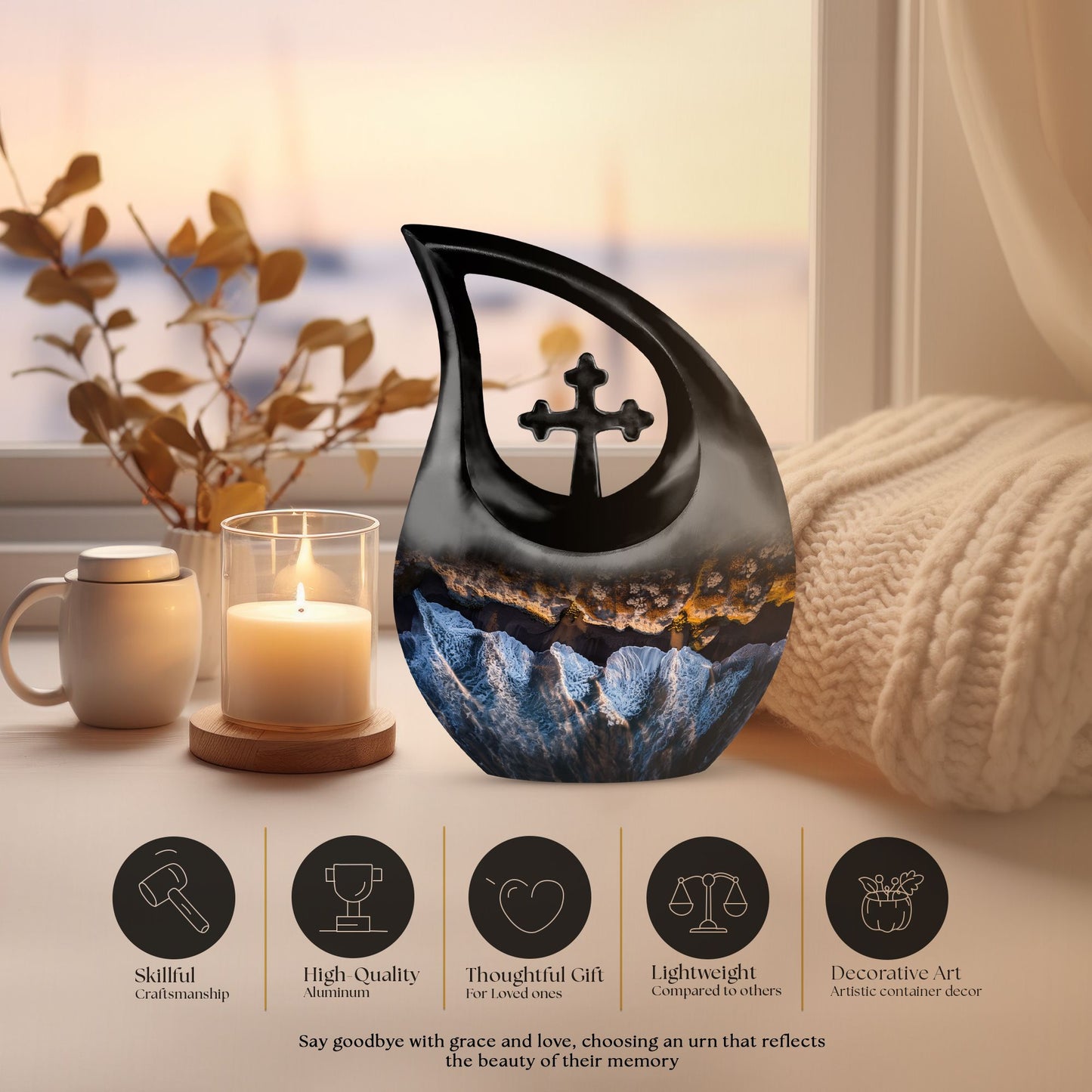 10-inch Ocean Waves Keepsake Urn