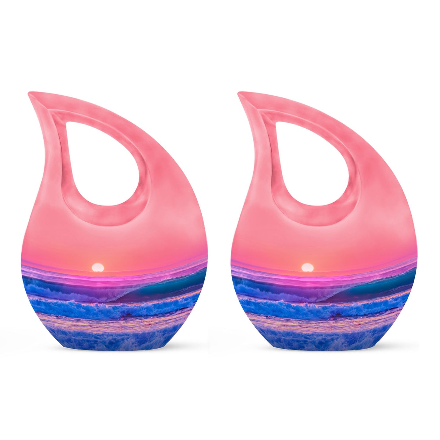 10-Inch Ocean Waves Cross Drop Cremation Urn