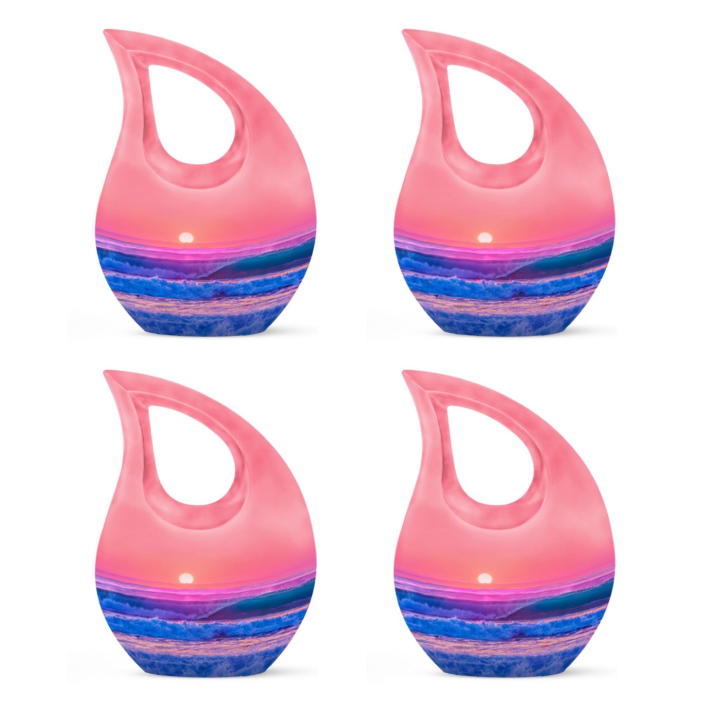 10-Inch Ocean Waves Cross Drop Cremation Urn