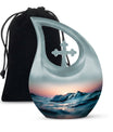 Affordable Cross Drop Ocean Waves Urn