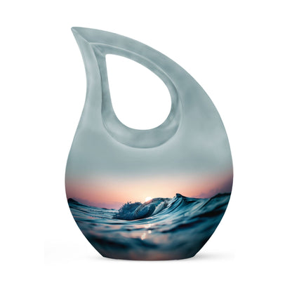 Affordable Cross Drop Ocean Waves Urn