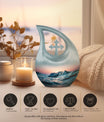 Affordable Cross Drop Ocean Waves Urn
