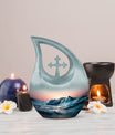 Affordable Cross Drop Ocean Waves Urn