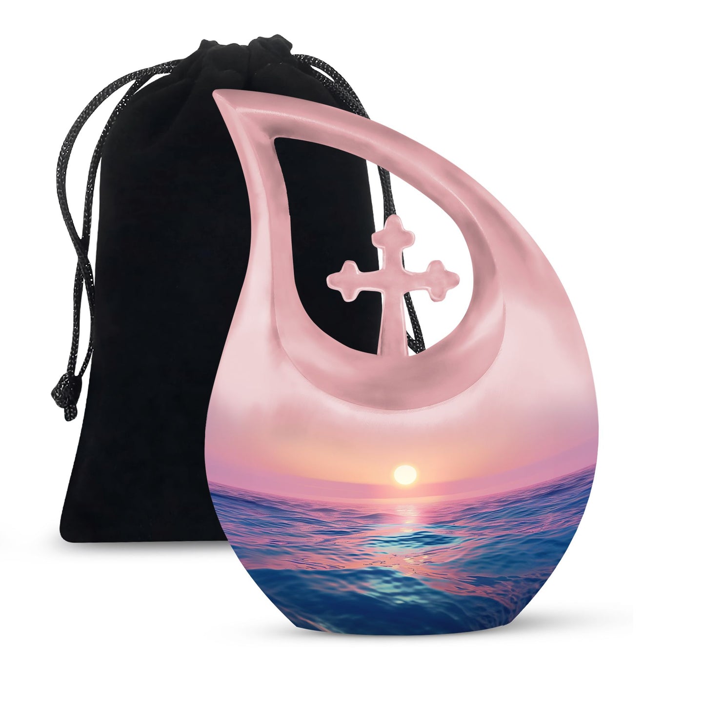 Personalized Ocean Memorial Urn for Human Ashes - 10-inch, 200 cu in - Yatskia