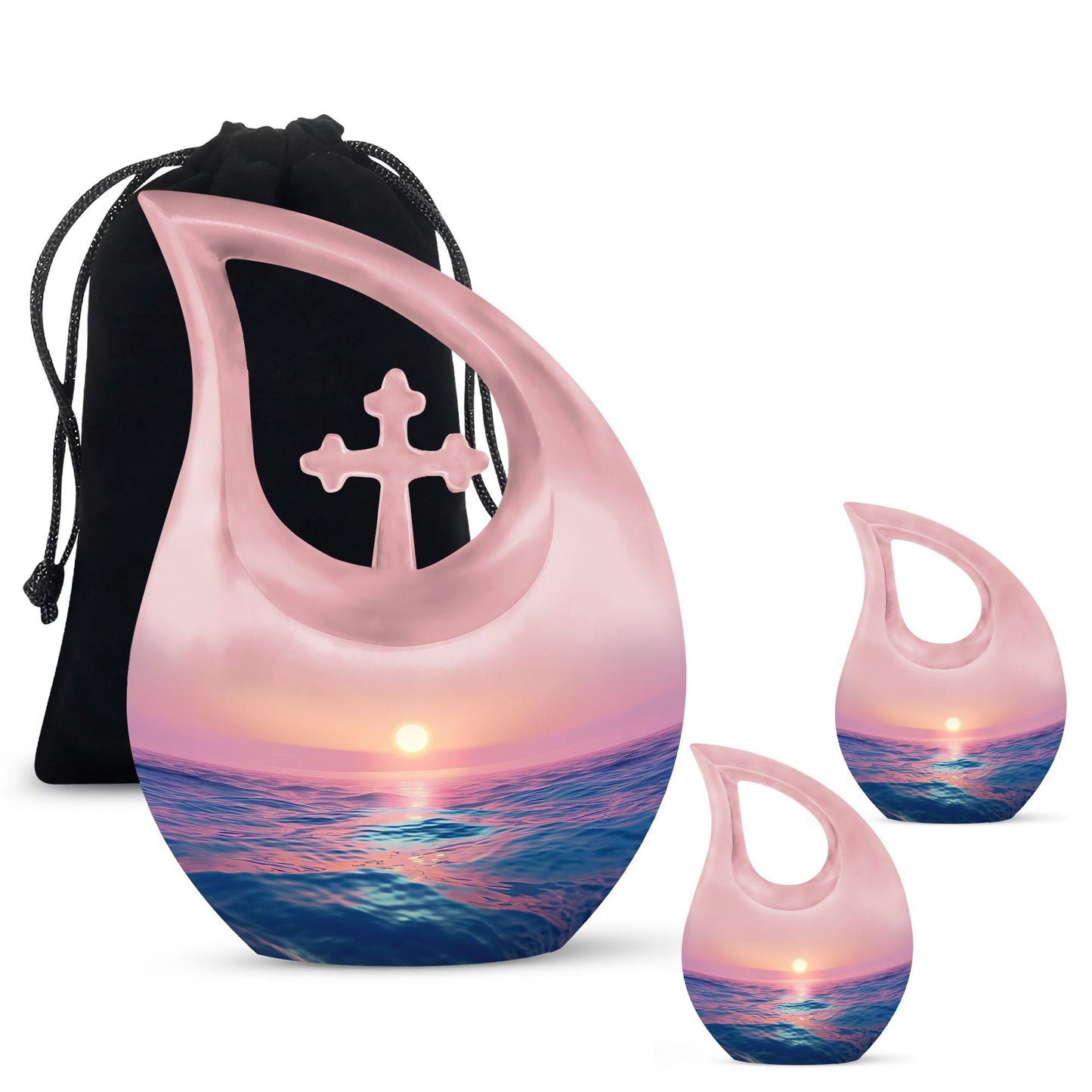 Personalized Ocean Memorial Urn for Human Ashes - 10-inch, 200 cu in - Yatskia