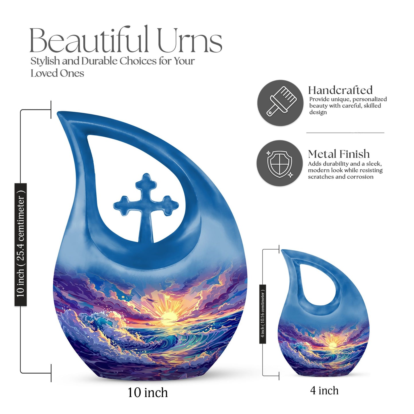 10-inch Ocean Waves Urn
