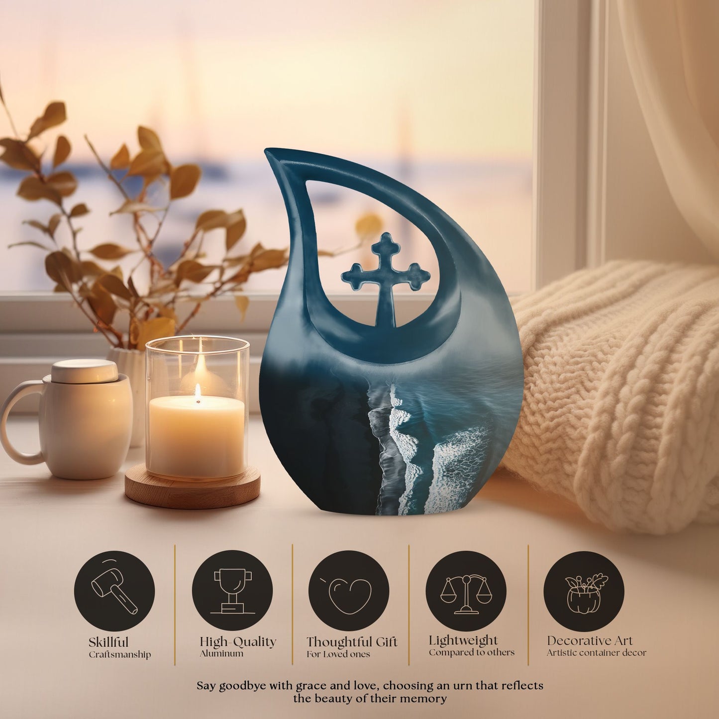 10-inch Ocean Waves Urn
