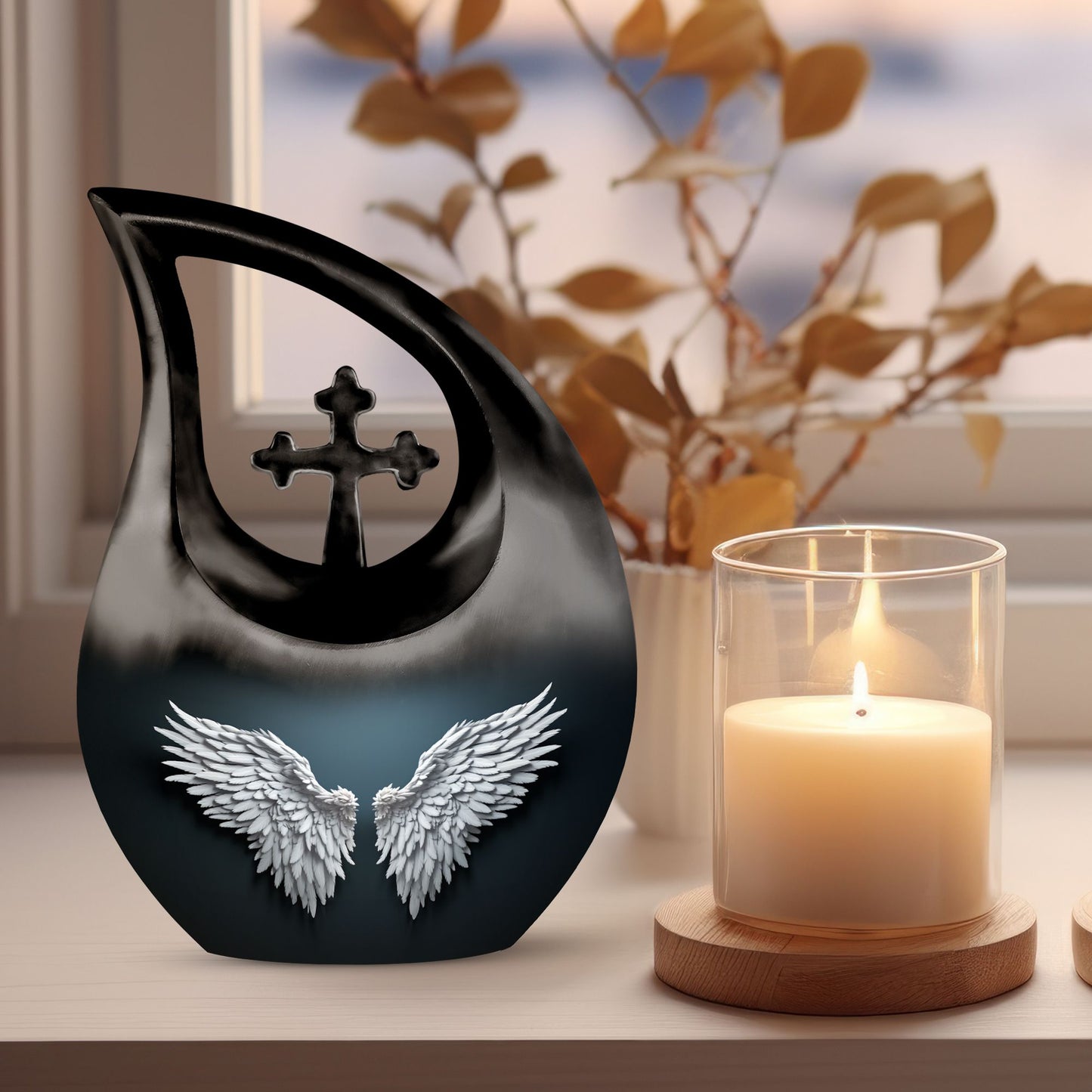 Wings Blue Memorial Urn