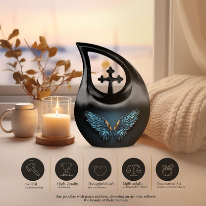 10-inch Wings Blue Urn