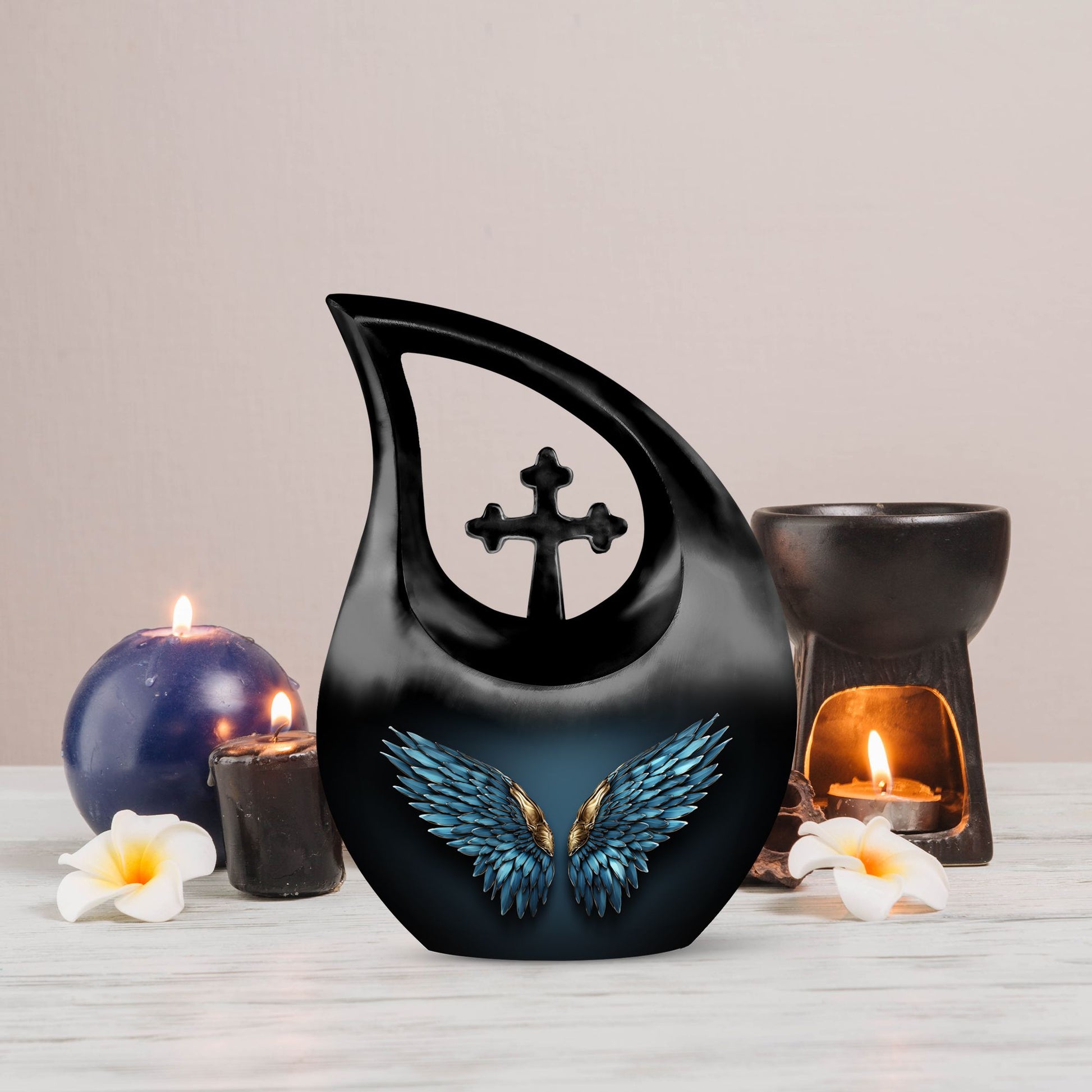 10-inch Wings Blue Urn