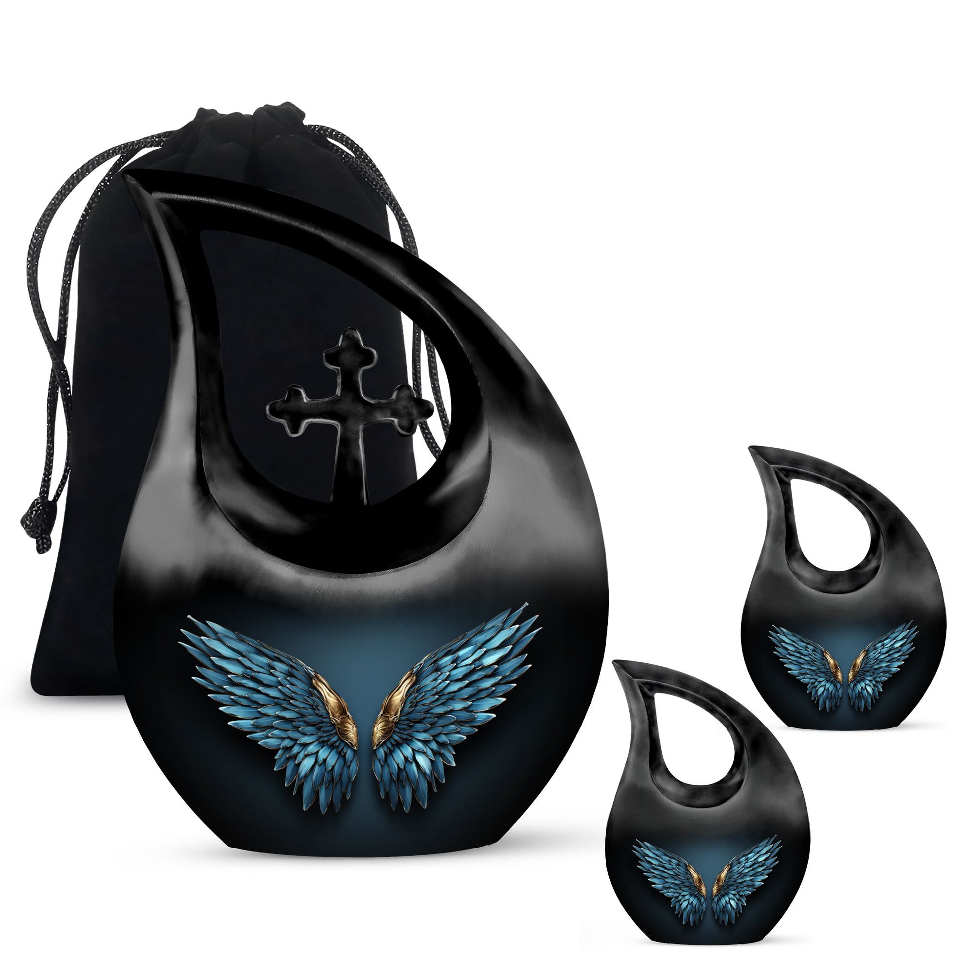 10-inch Wings Blue Urn