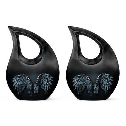 Wings Blue Urn with Cross Drop design