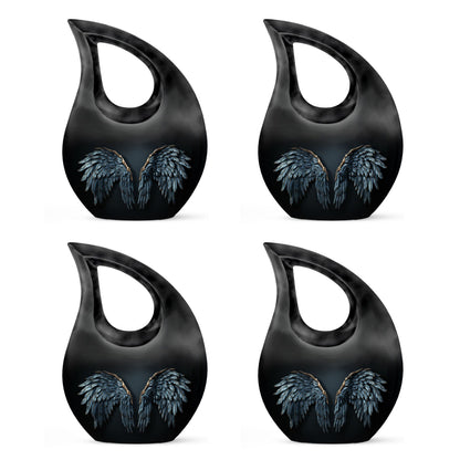 Wings Blue Urn with Cross Drop design