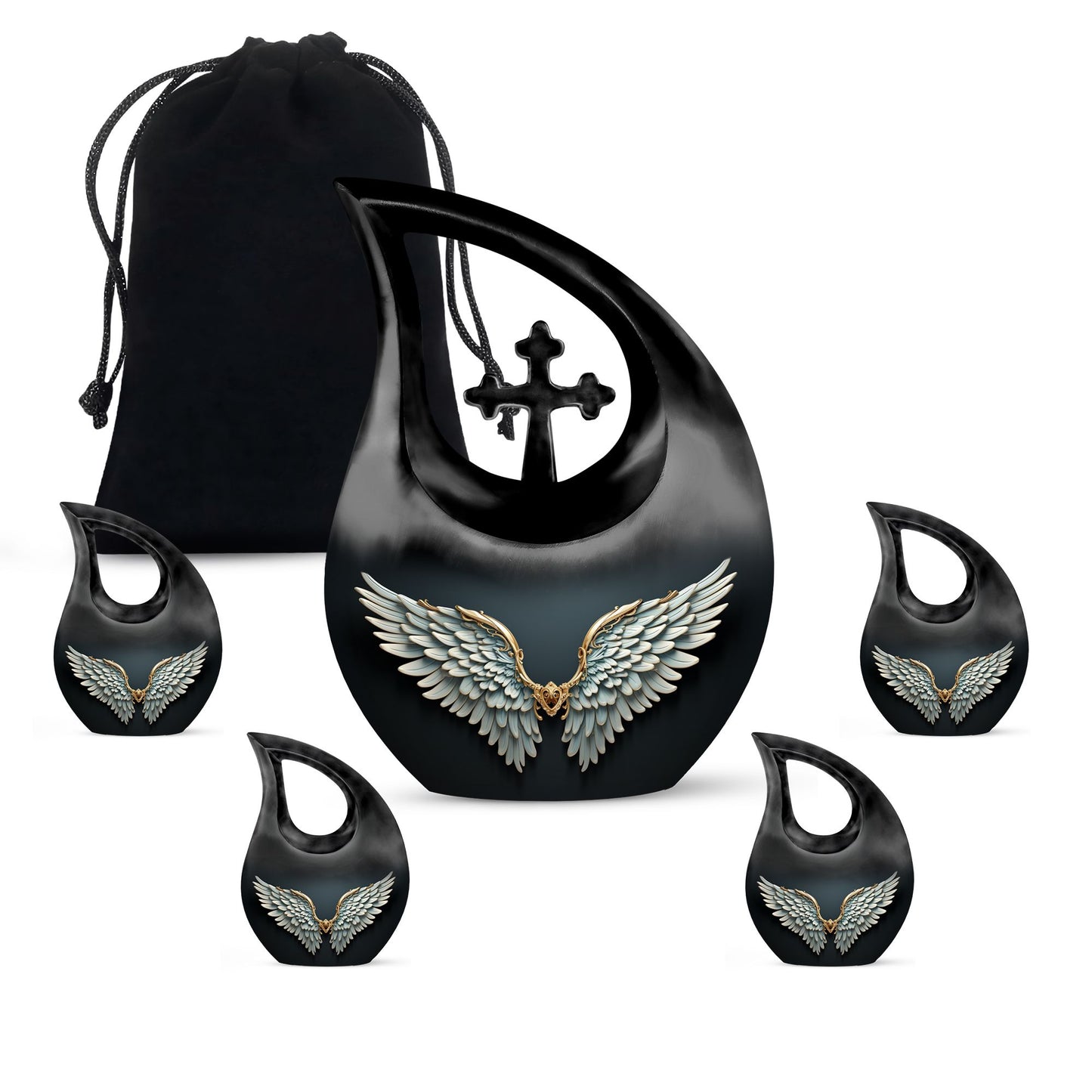 10-inch Wings Blue Urn