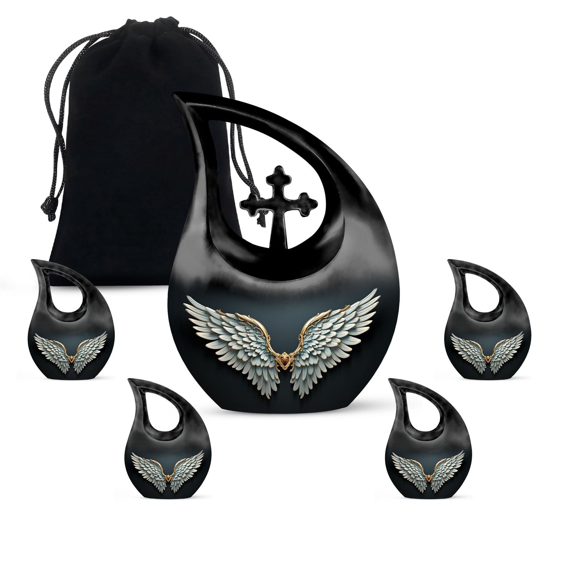 10-inch Wings Blue Urn