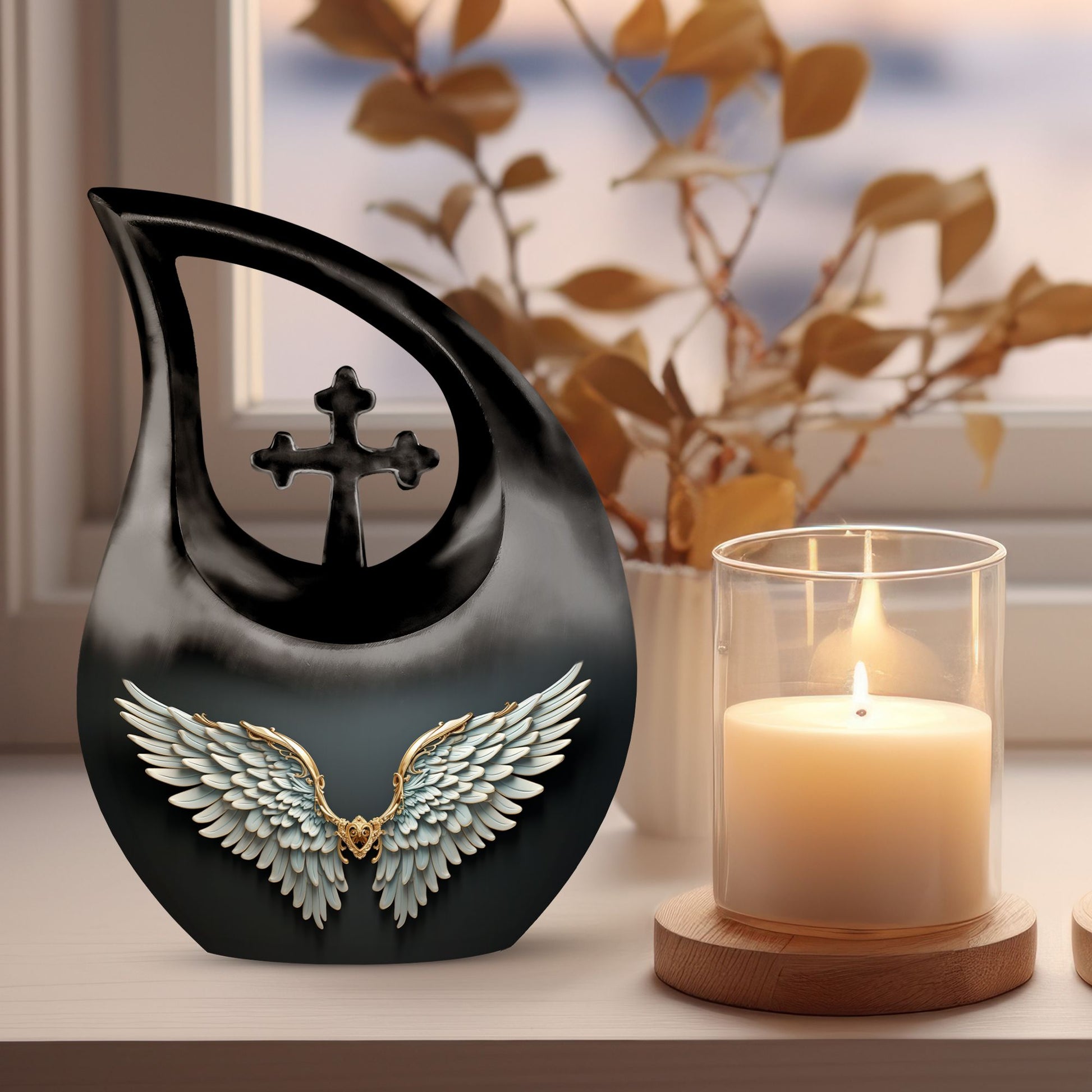 10-inch Wings Blue Urn