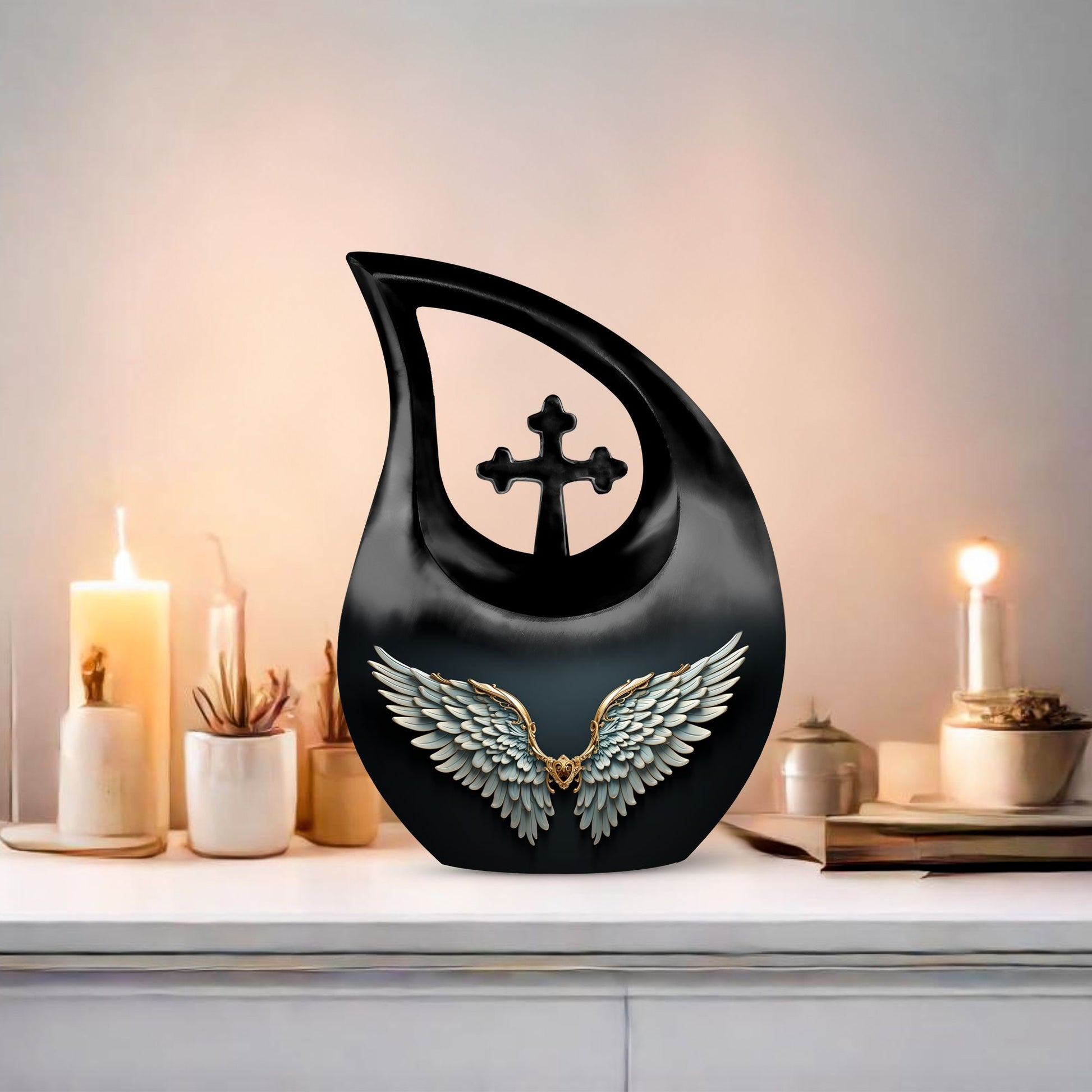 10-inch Wings Blue Urn