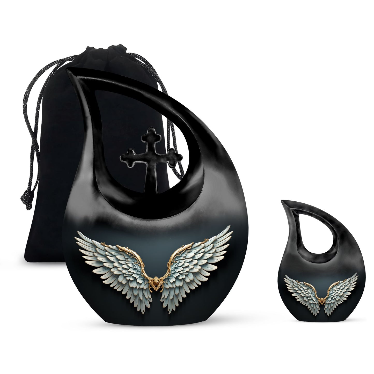 10-inch Wings Blue Urn