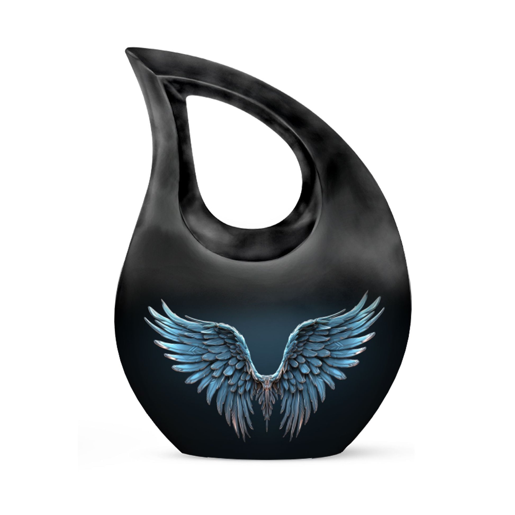 Wings Blue 10 Inch cross drop memorial urn