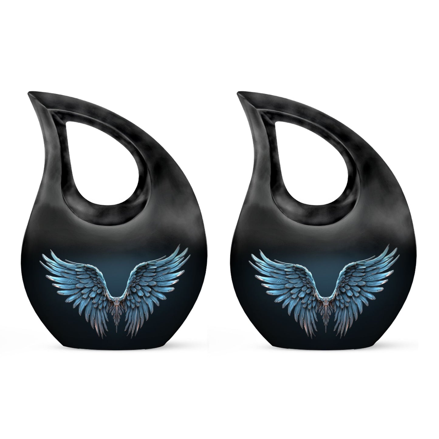 Wings Blue 10 Inch cross drop memorial urn