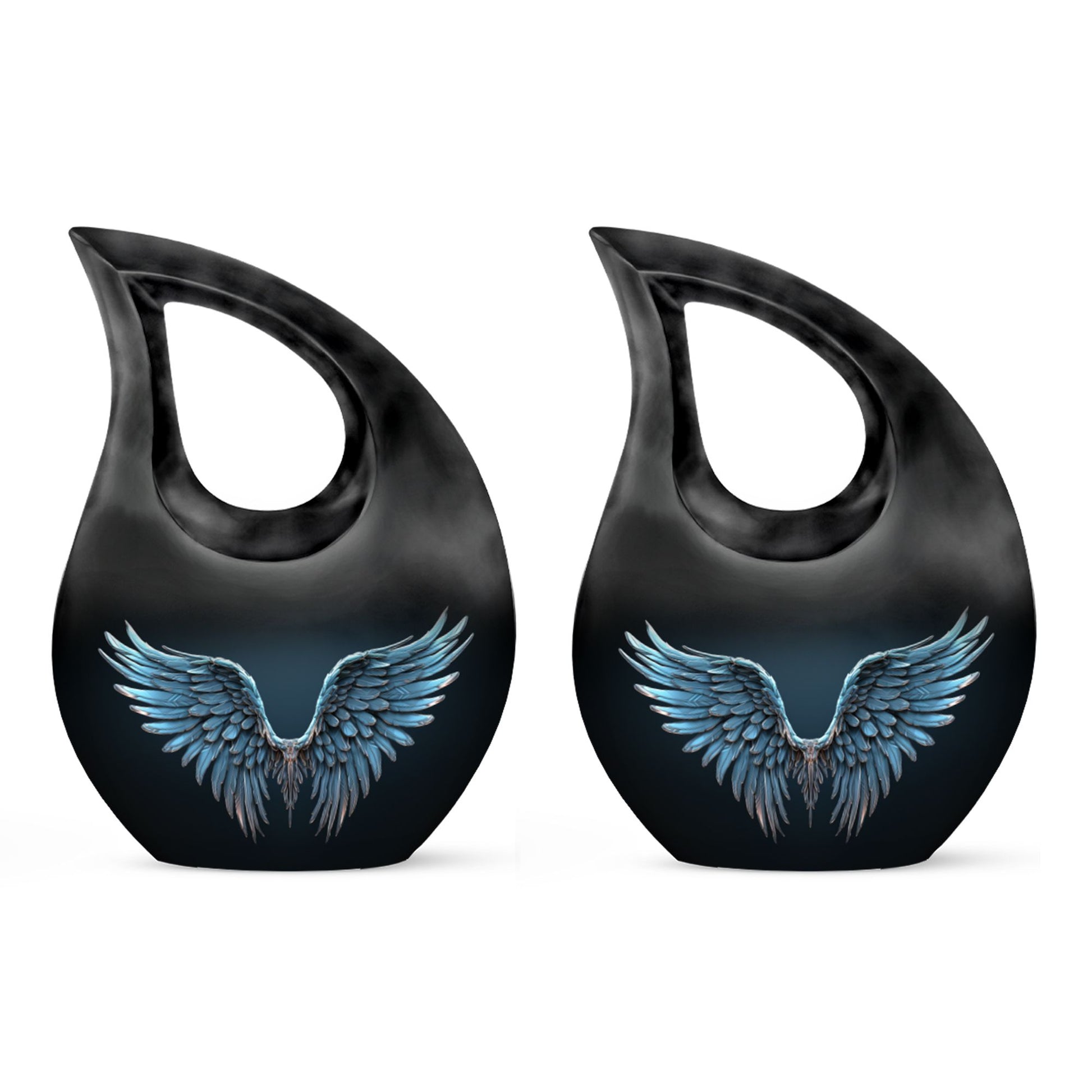 Wings Blue 10 Inch cross drop memorial urn