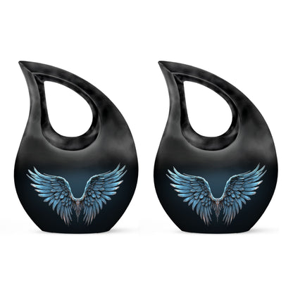 Wings Blue 10 Inch cross drop memorial urn