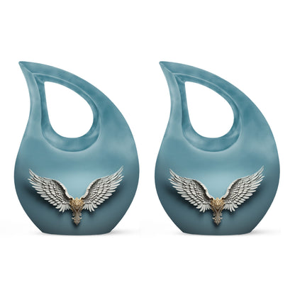 10-inch Wings Blue Urn
