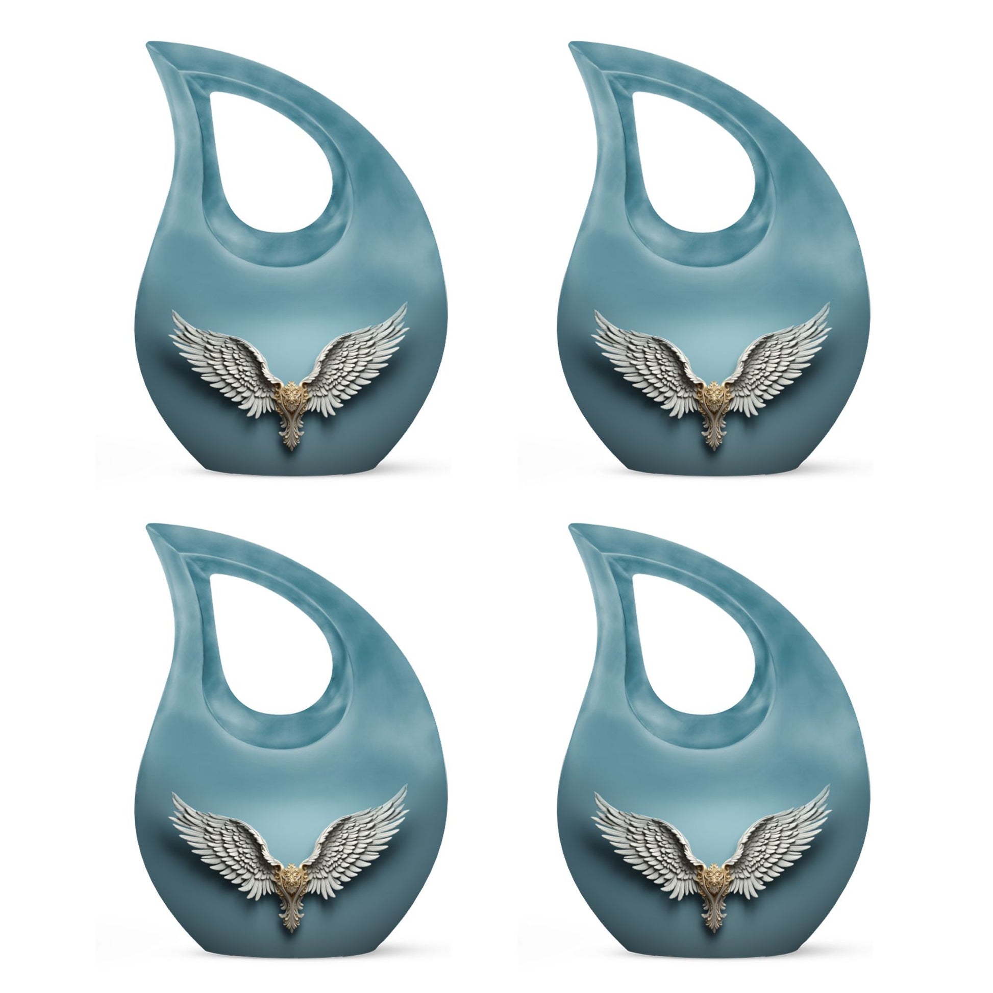 10-inch Wings Blue Urn
