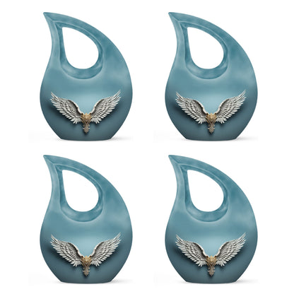 10-inch Wings Blue Urn