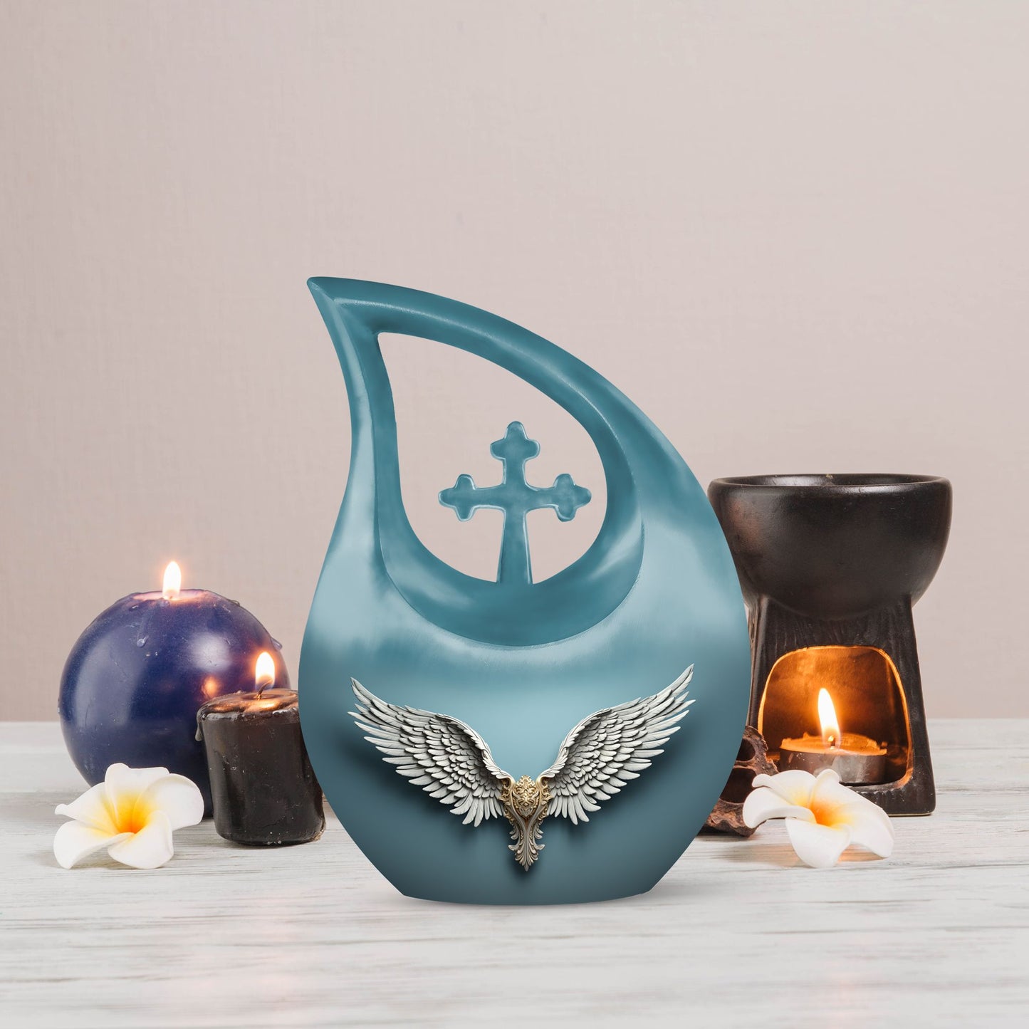 10-inch Wings Blue Urn