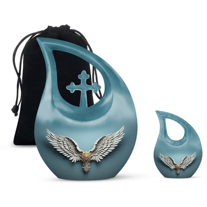 10-inch Wings Blue Urn