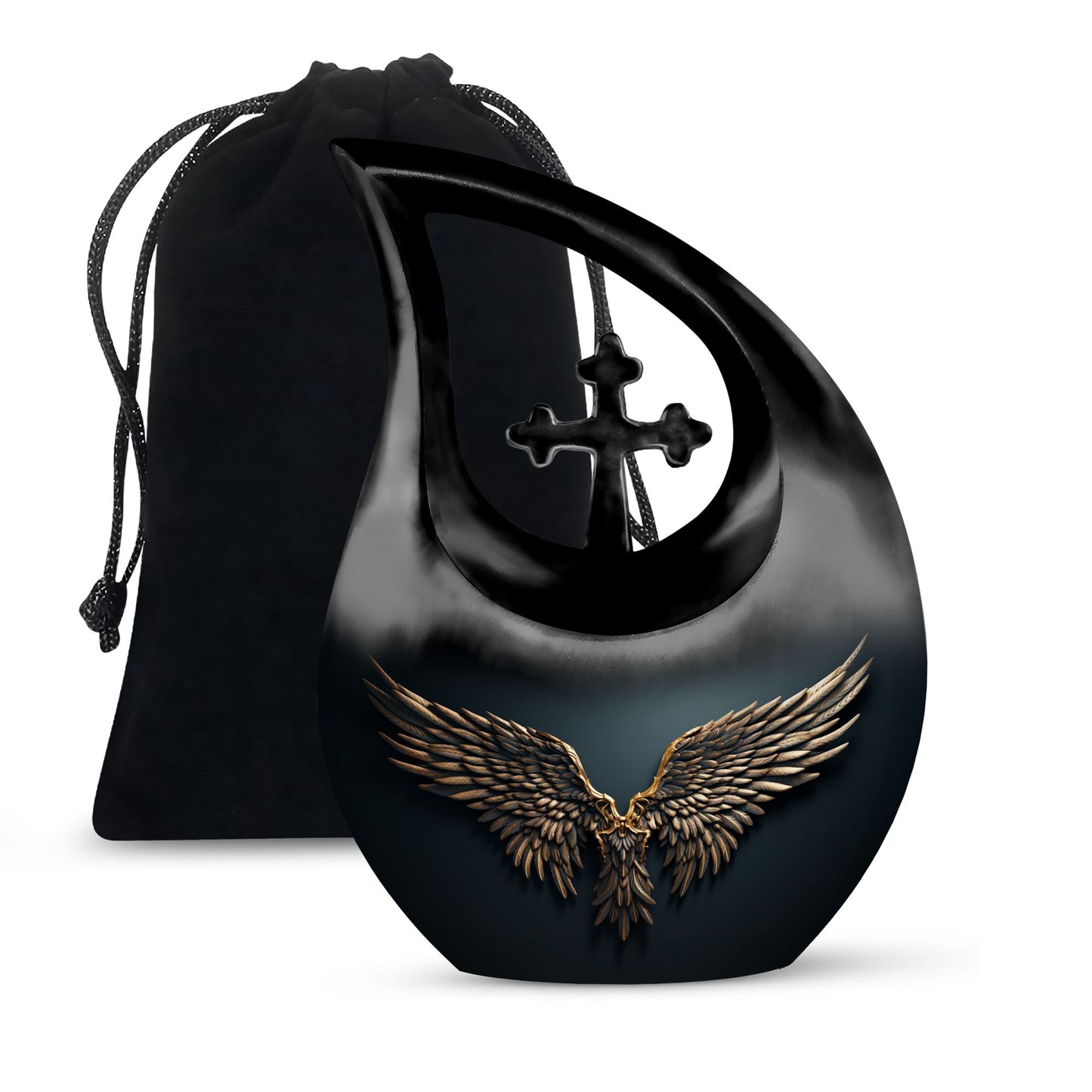 Wings Blue Theme Large Urn 10 Inch
