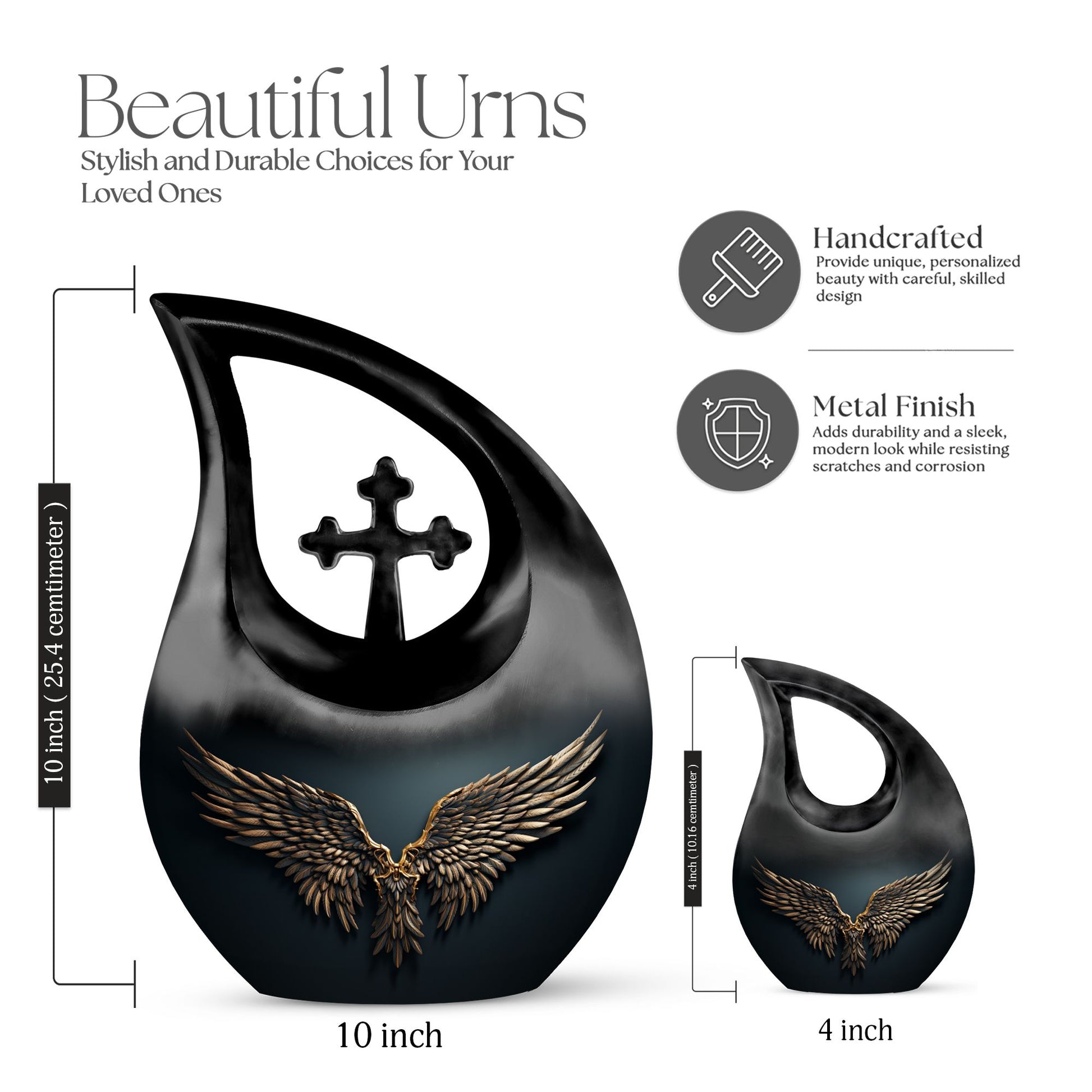 10-inch Wings Blue Cross Drop design