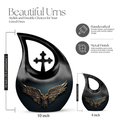10-inch Wings Blue Cross Drop design
