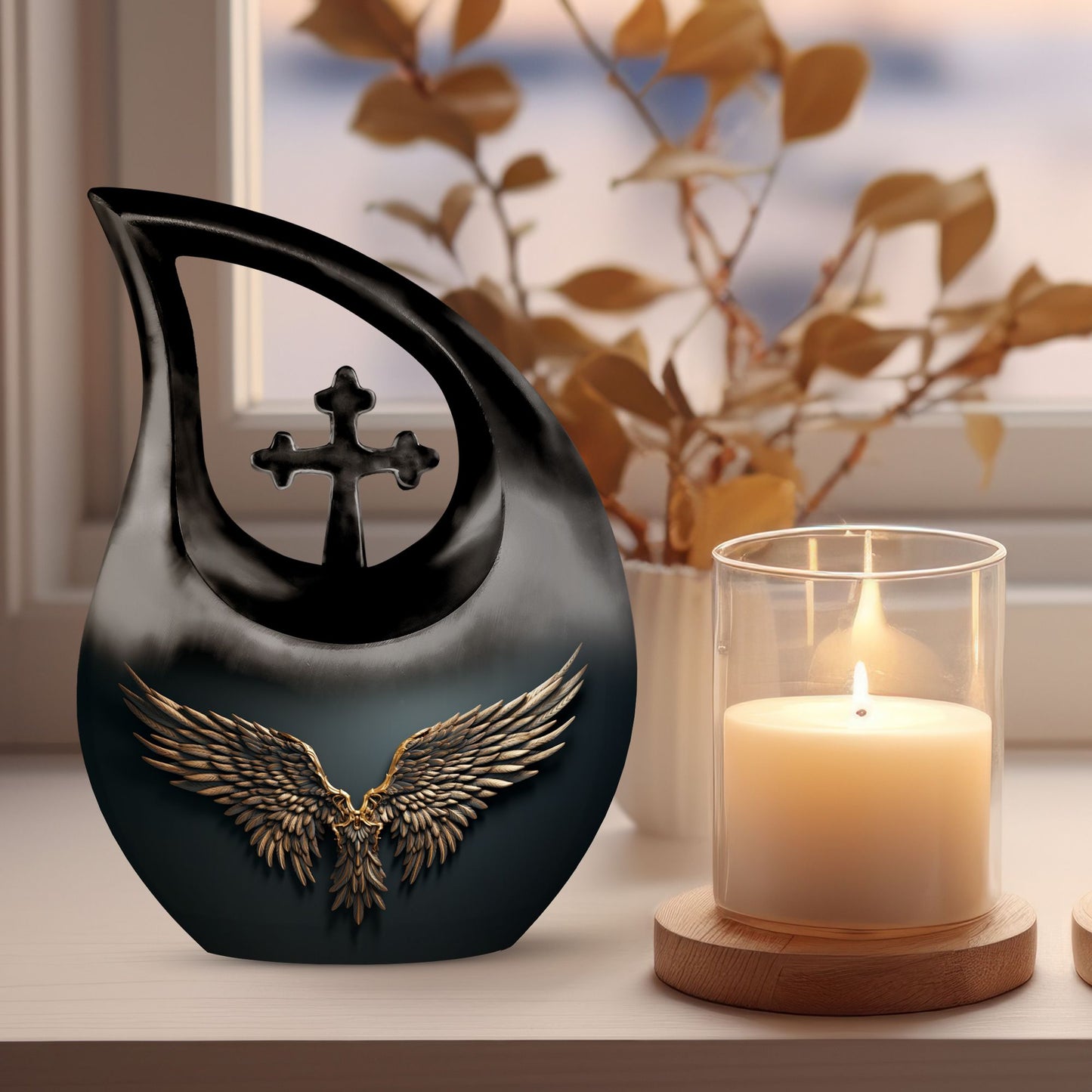 10-inch Wings Blue Cross Drop design