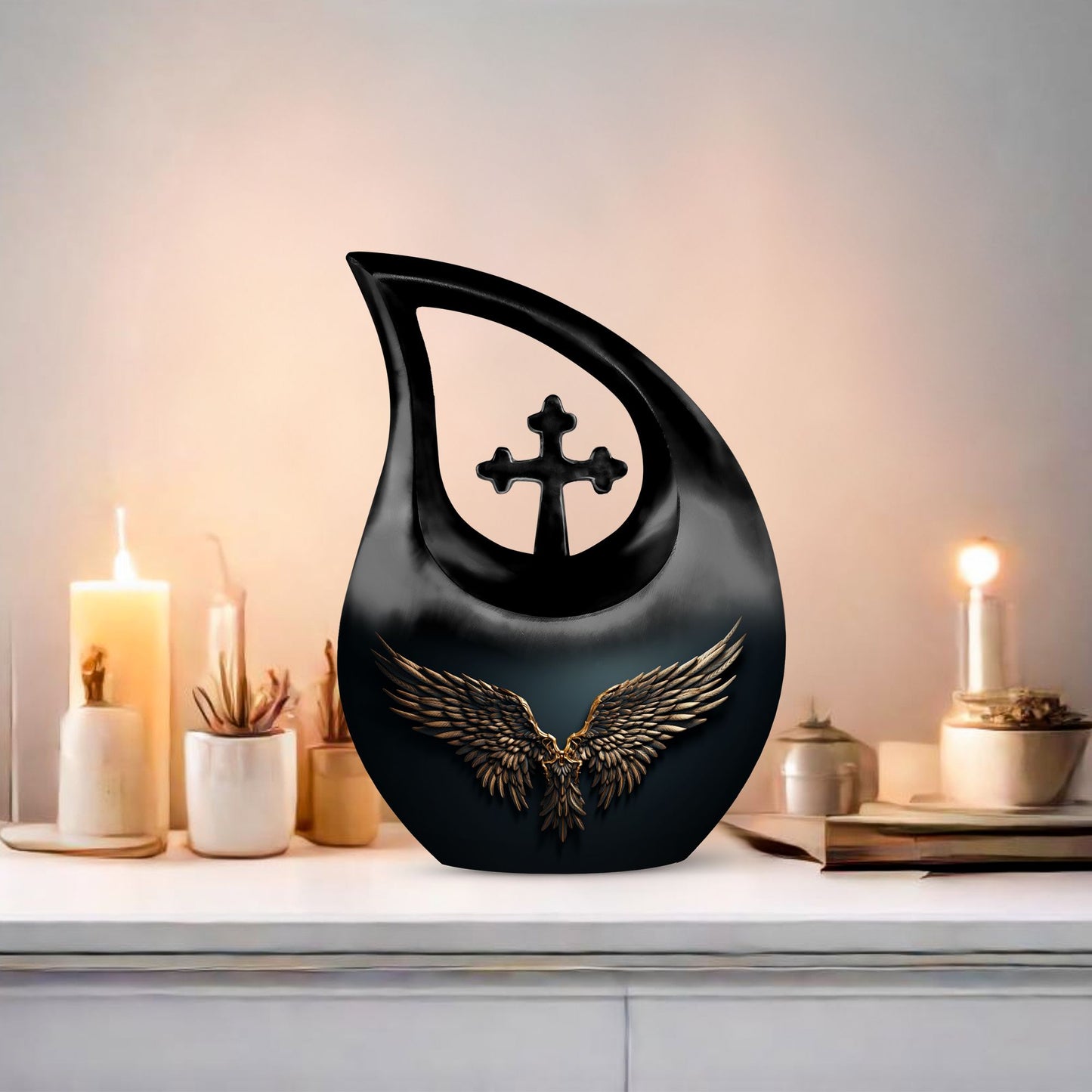 10-inch Wings Blue Cross Drop design