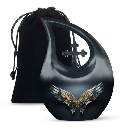 Wings Blue Cross Drop urn