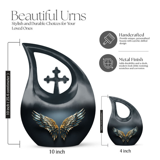 Wings Blue Cross Drop urn