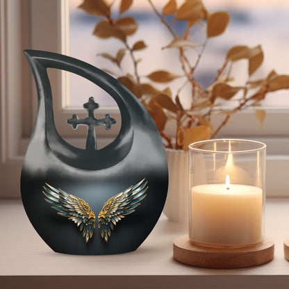 Wings Blue Cross Drop urn