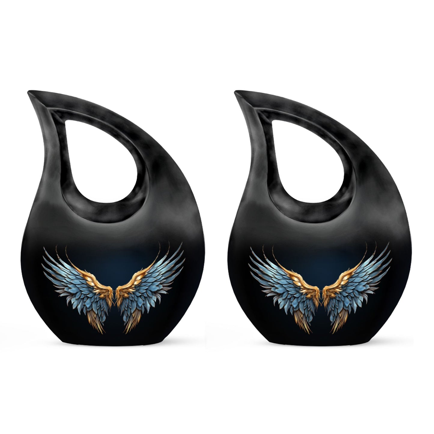 10-inch Wings Blue Urn for cremated remains.