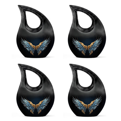 10-inch Wings Blue Urn for cremated remains.