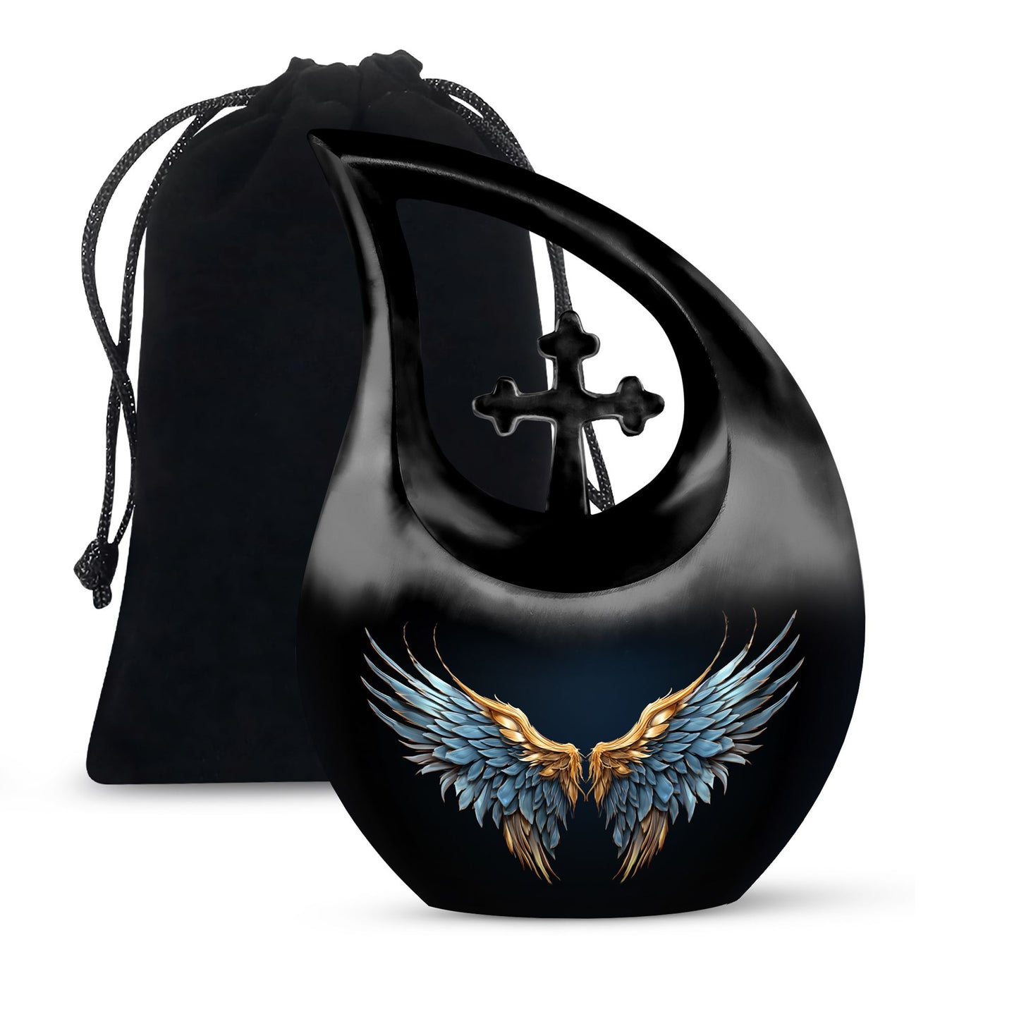 Wings Blue Theme Large Urn 10 Inch