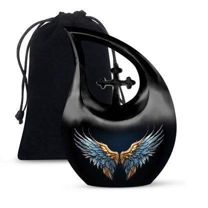 Wings Blue Theme Large Urn 10 Inch