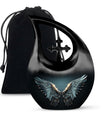 Wings Blue Memorial Urn - Large Urn For Human Ashes Remains
