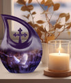 White Dove on Purple large memorial urn