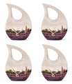 White Dove On Purple Theme 3 Inch Keepsake Pack of 4
